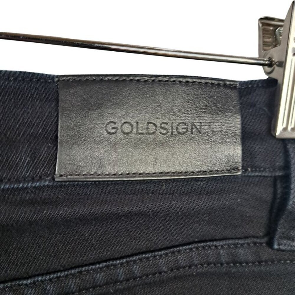 GOLDSIGN The High Rise Slim Button Fly Jeans in Slater Black Size 25 - Picture 7 of 9